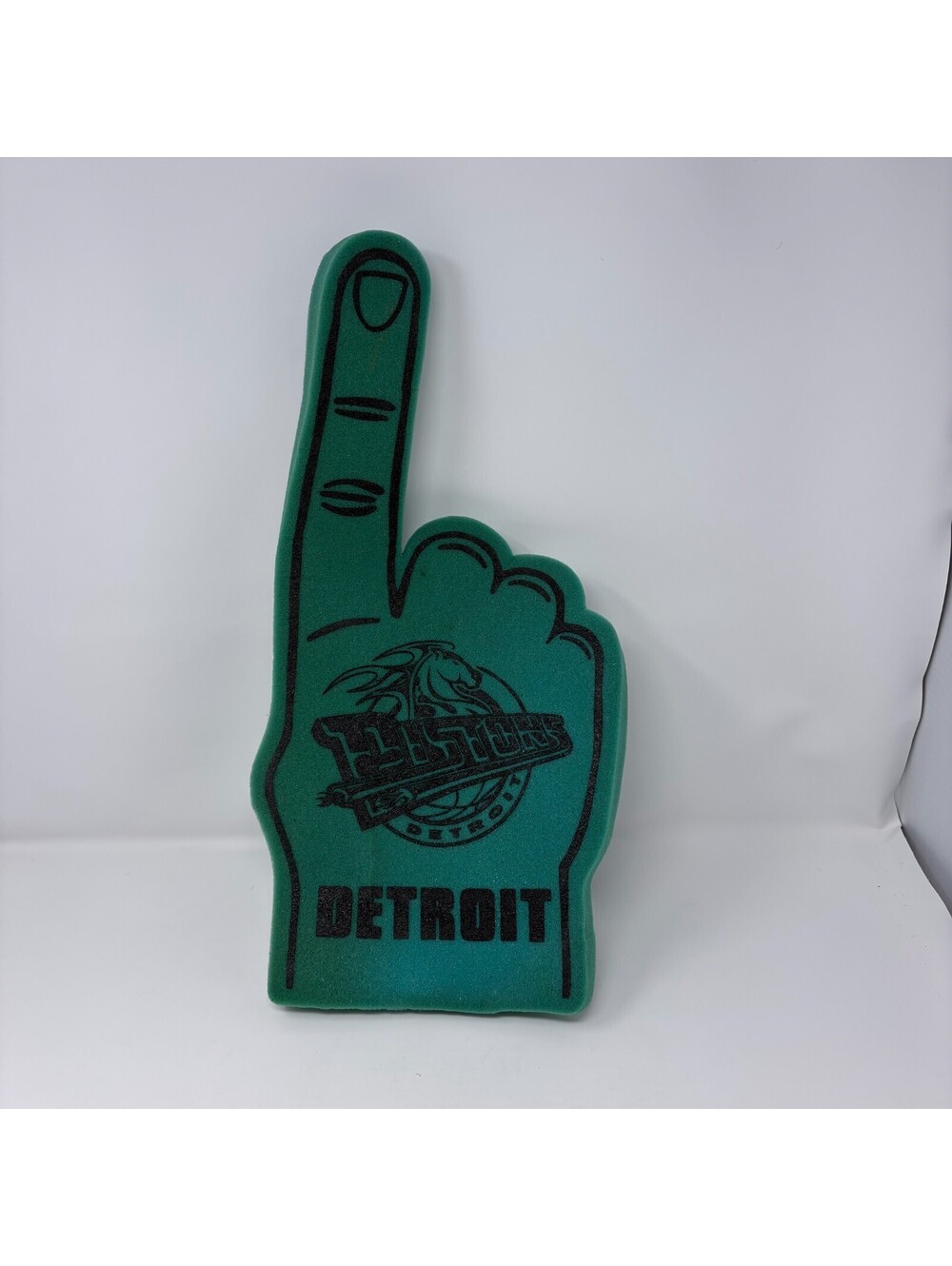 Vintage 1990's NBA Detroit Pistons 19" Foam Finger Teal Horse Logo WinCraft
